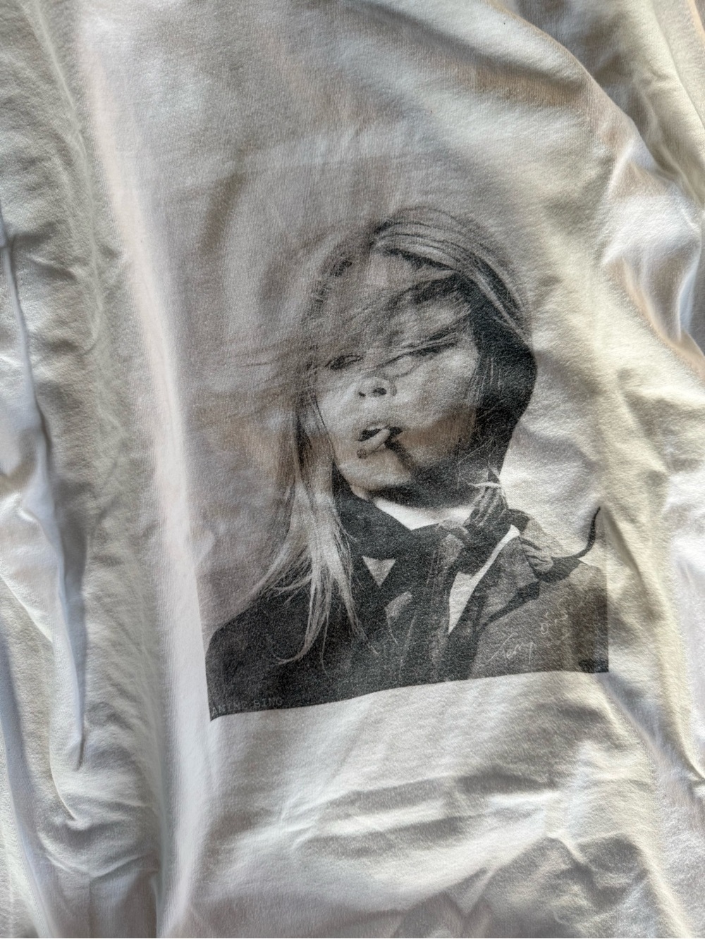 Anine Bing White Brigitte Bardot Short Sleeve Tee - Picture 3 of 5
